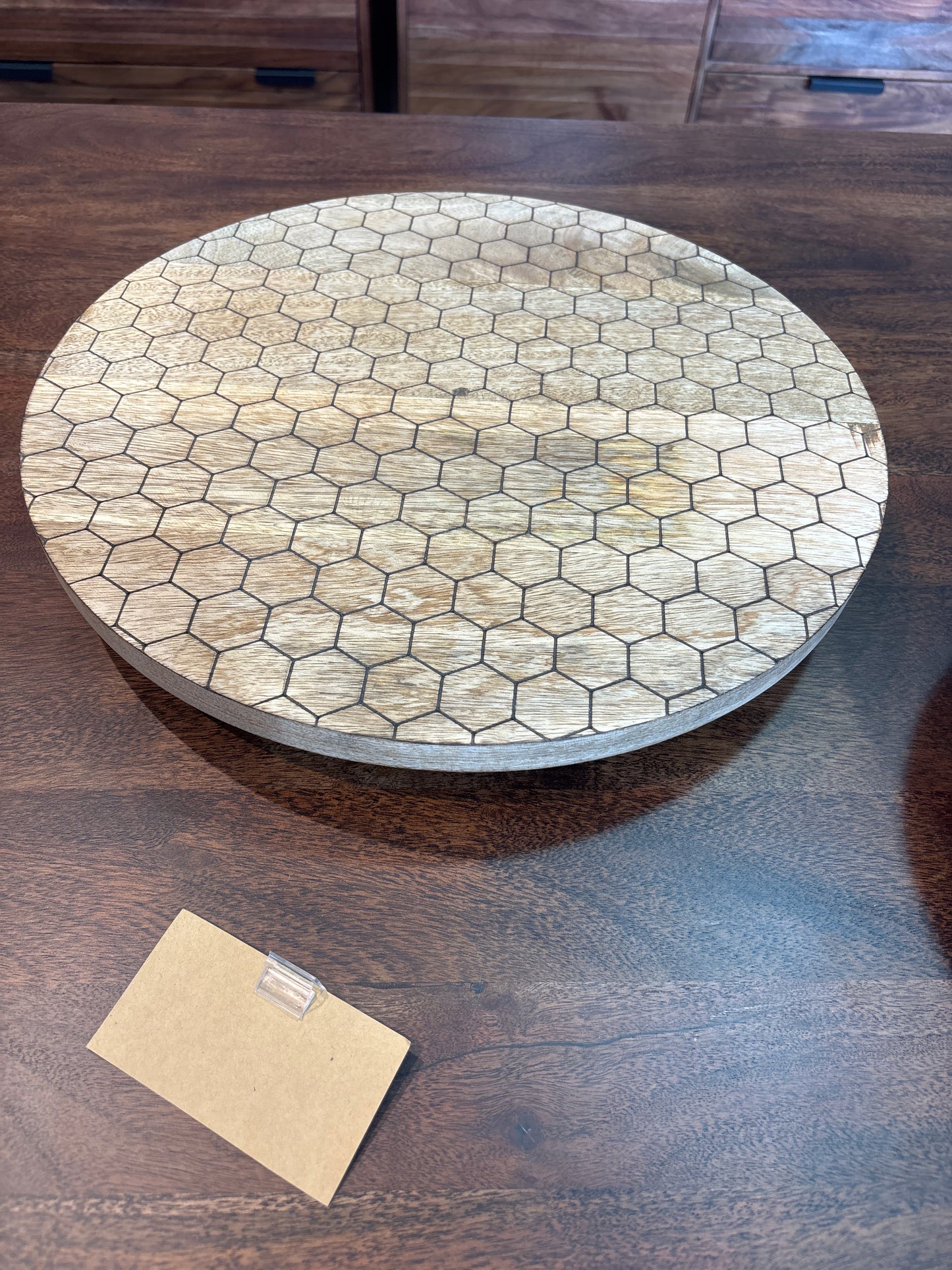 mango wood honeycomb lazy susan