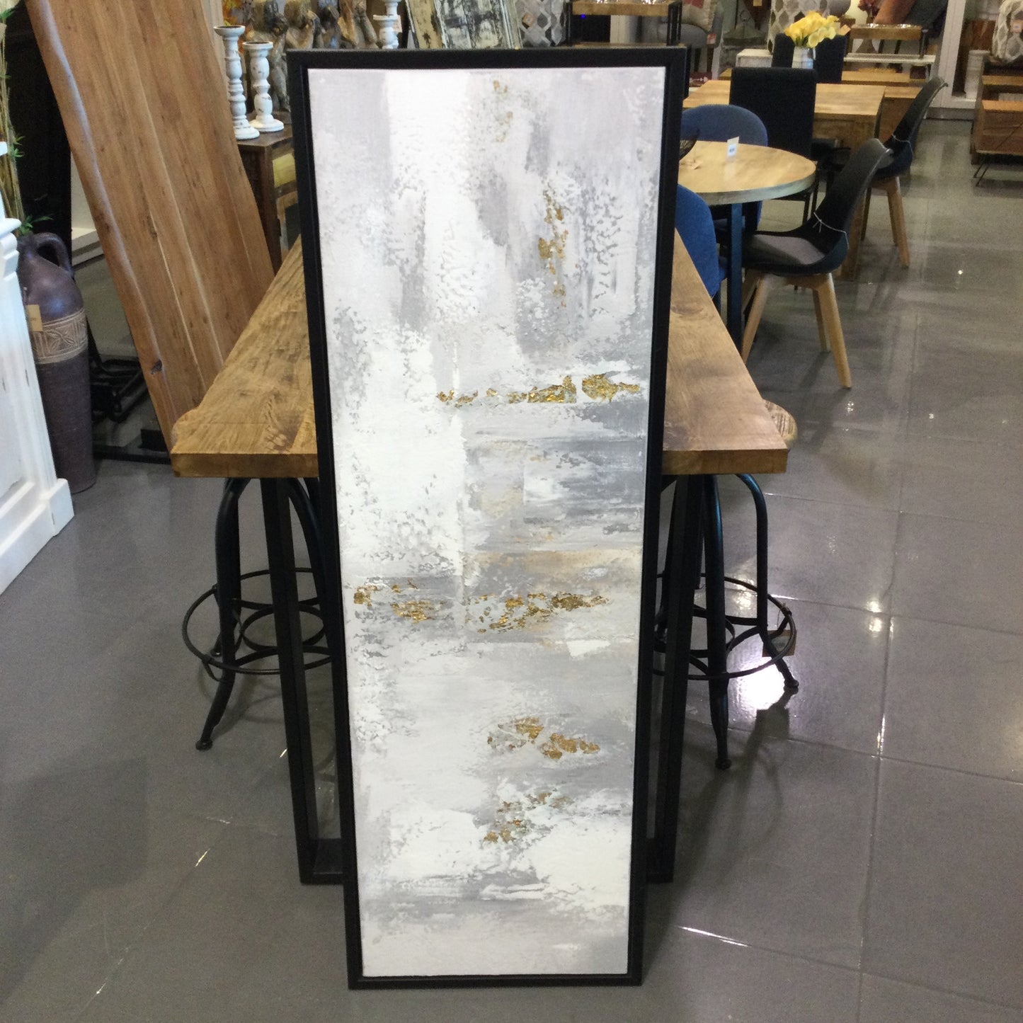 Earth Tones & Gold Abstract Oil Painting