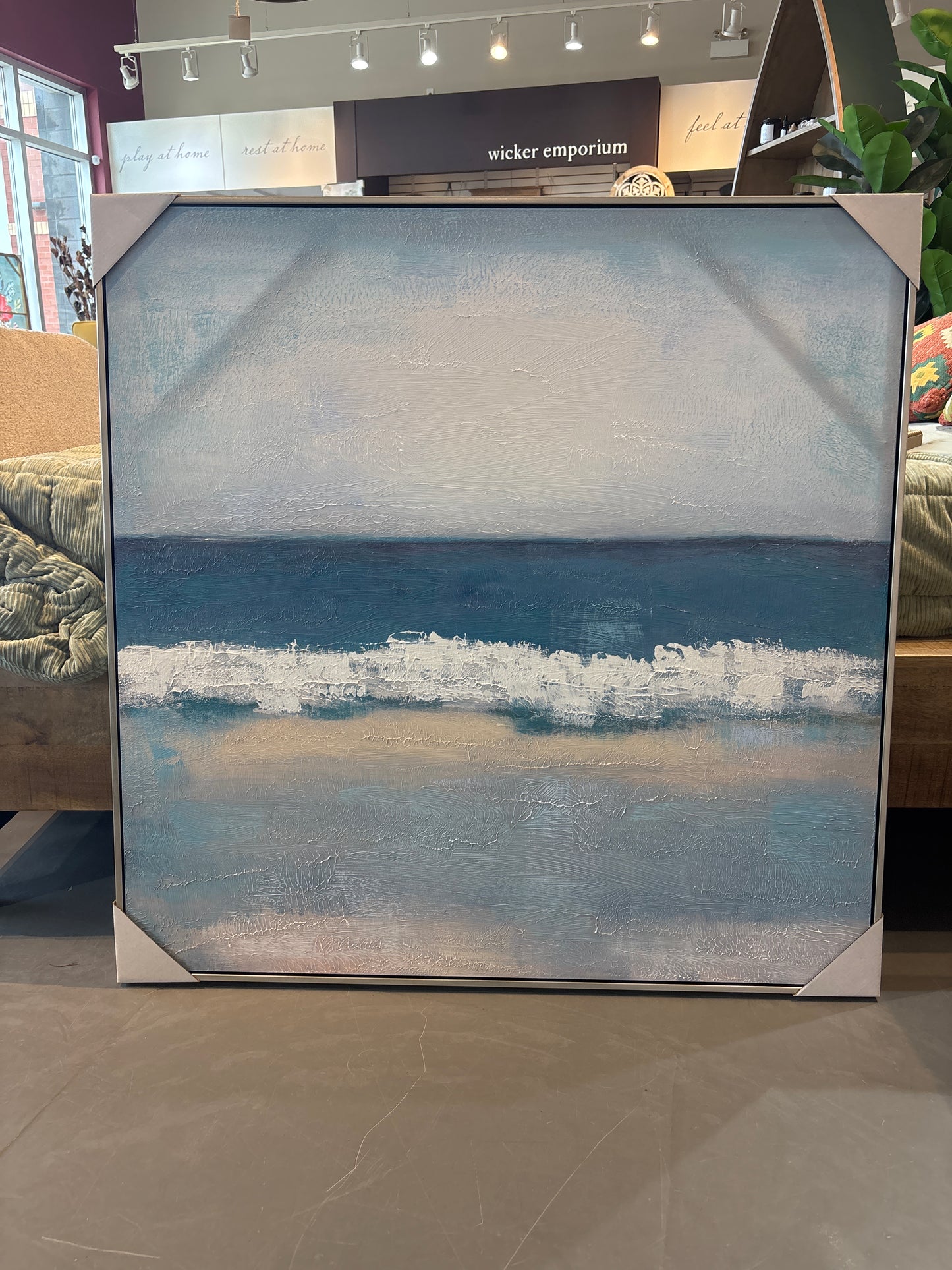 Silver Framed Textured Beach Wave
