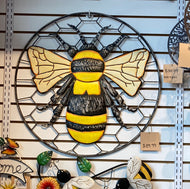 Metal Bee and Honeycomb Wall Art