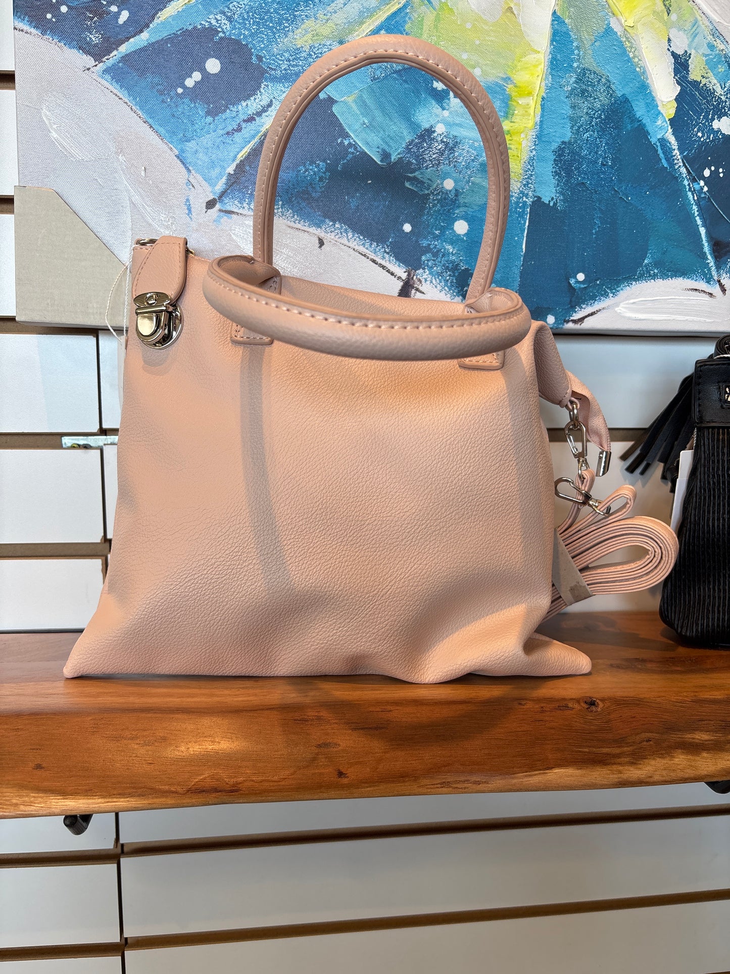 Handbag w/handles soft pink