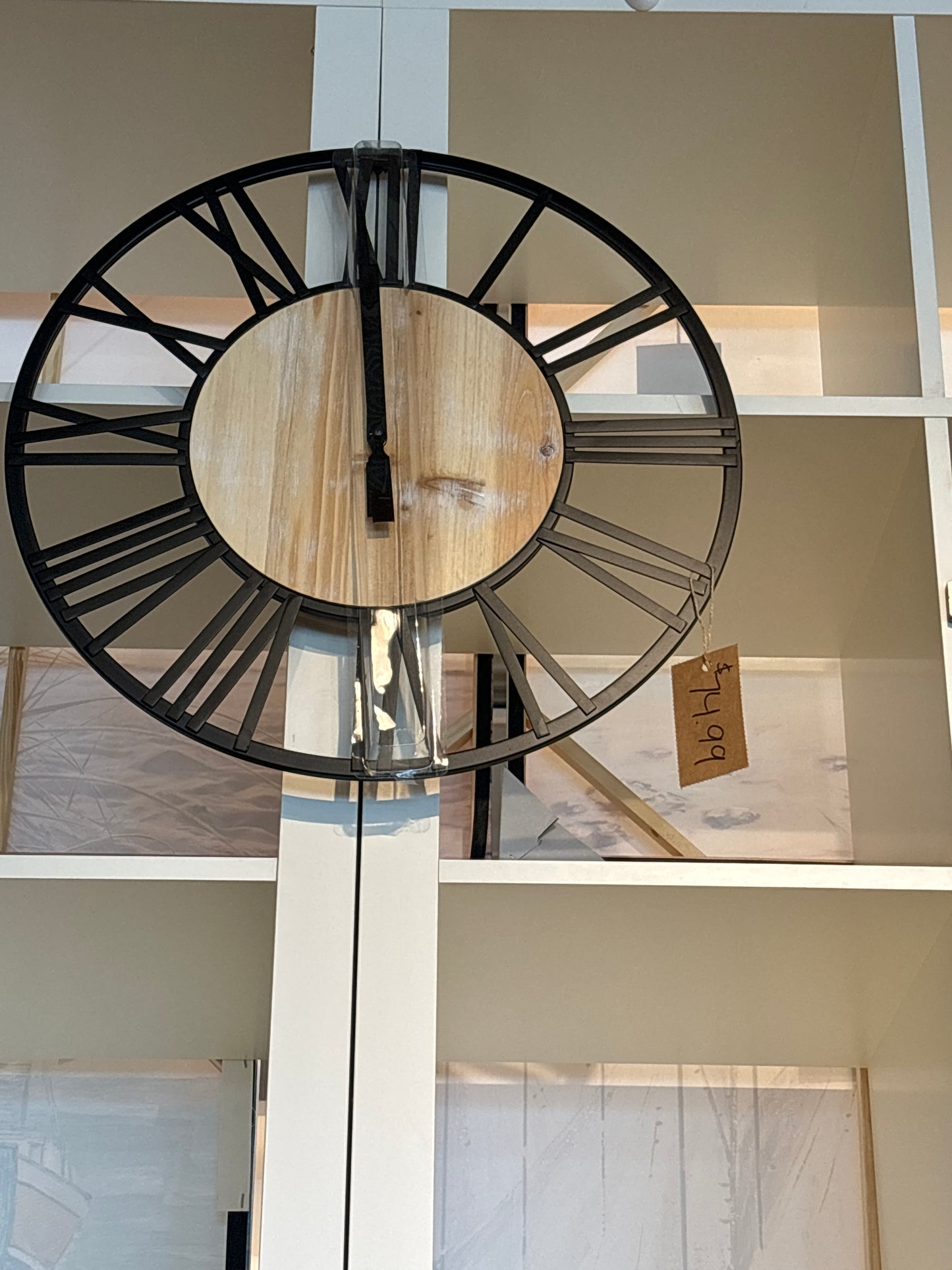 20 inch natural wood clock