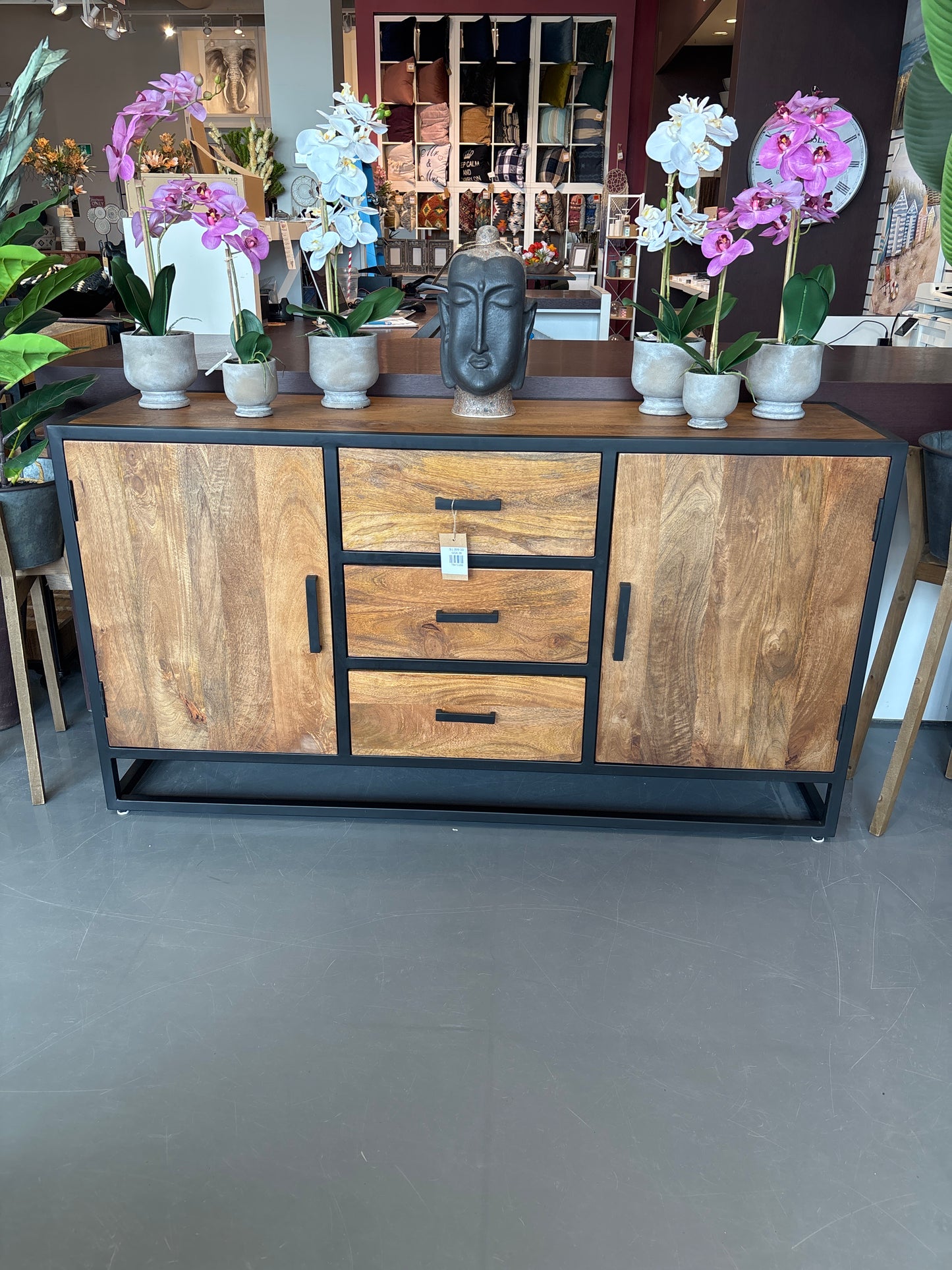 Goa Mango Wood Sideboard 2 doors 3 drawers