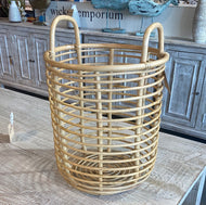 Large Natural Rattan Round Storage Basket