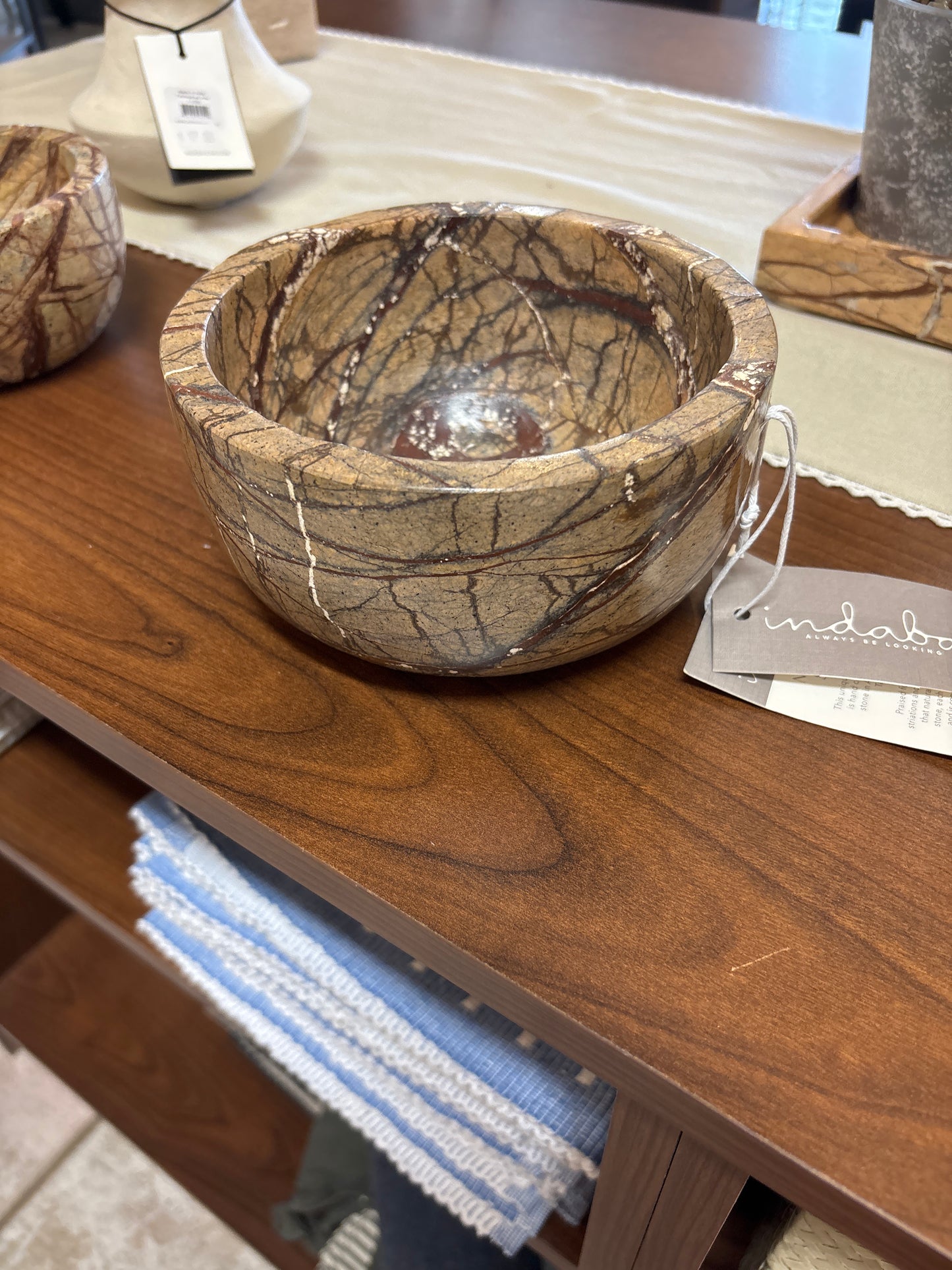 Natural stone bowl