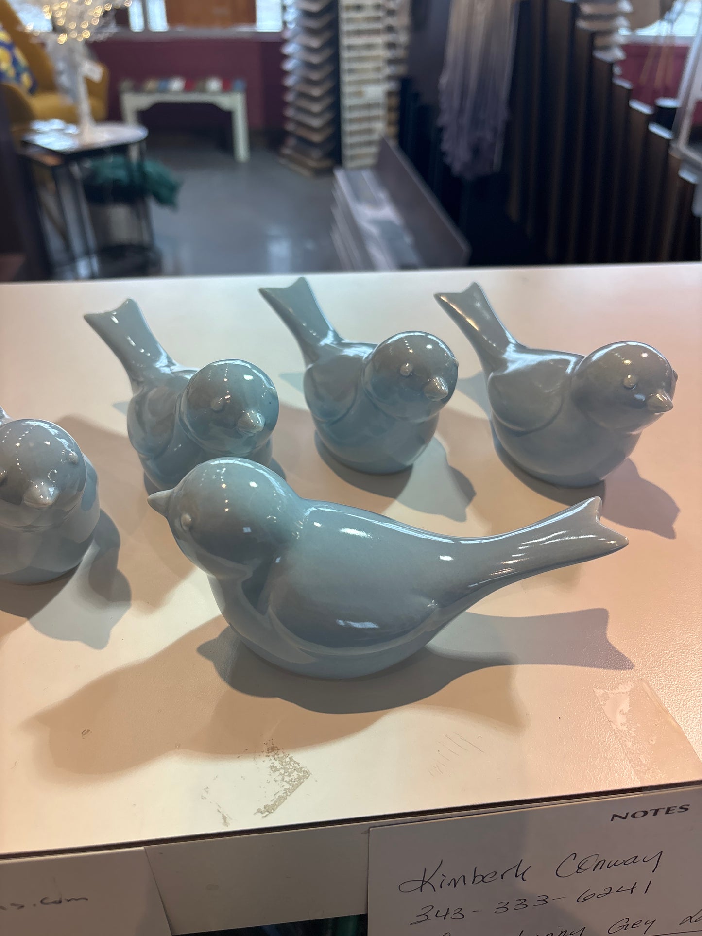 Blue Ceramic Bird