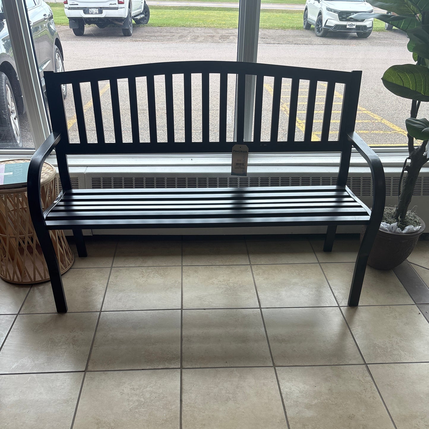 Black Metal Bench
