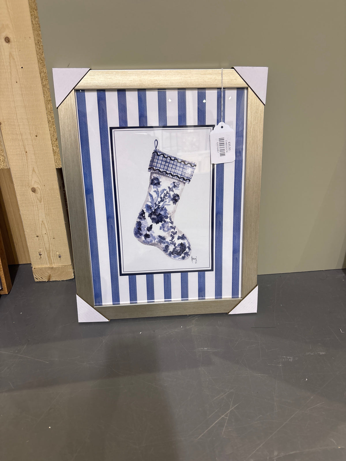 Blue & White Christmas Socks