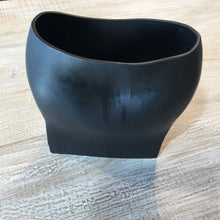 Load image into Gallery viewer, Matte Black Dented Ceramic Vase
