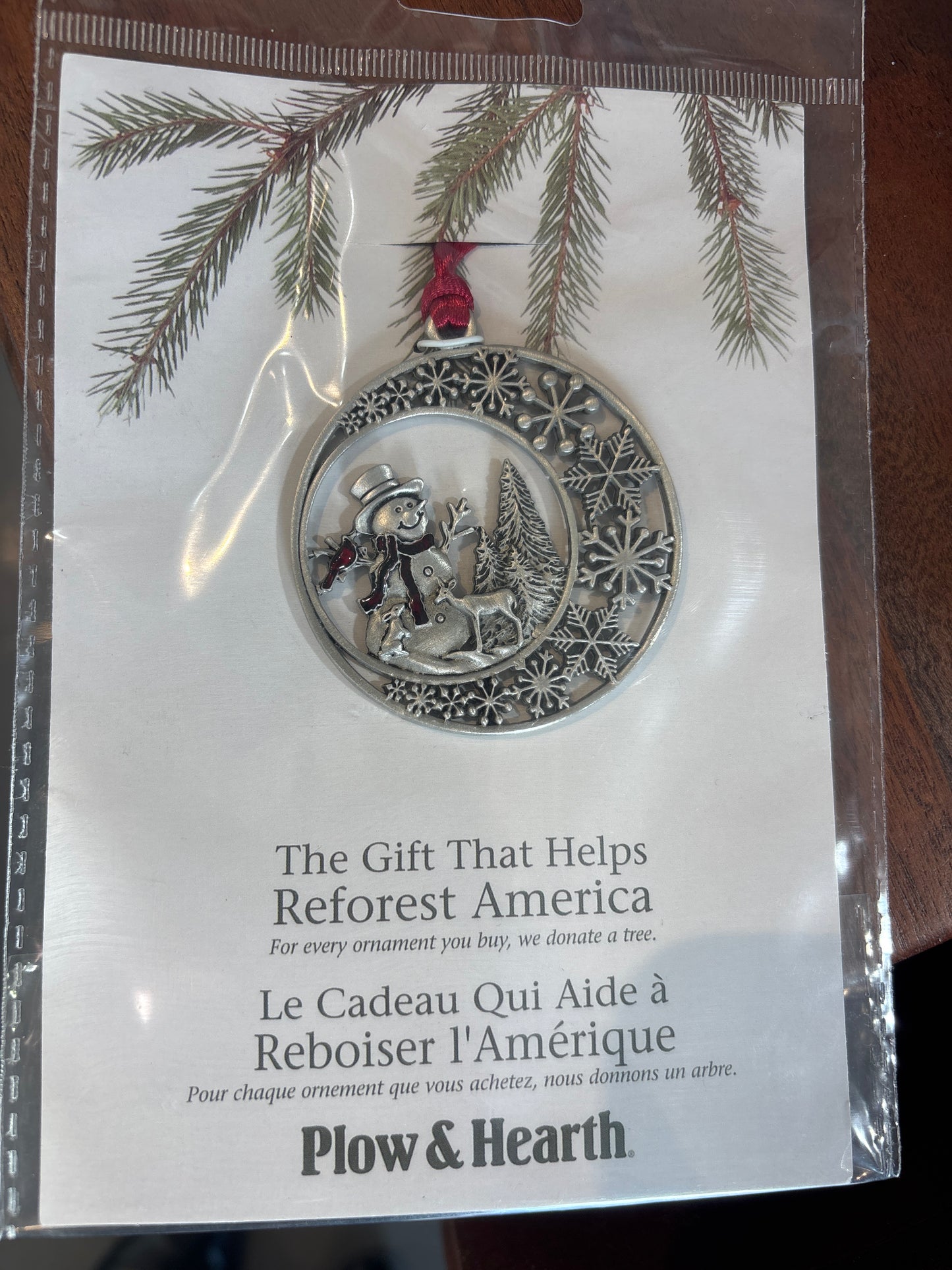 Solid Pewter Snowman Oranament