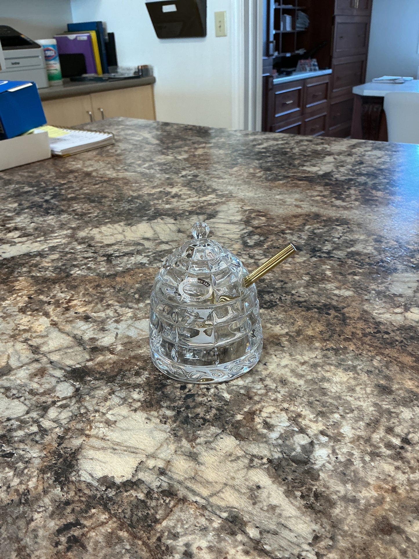 Honey glass dish