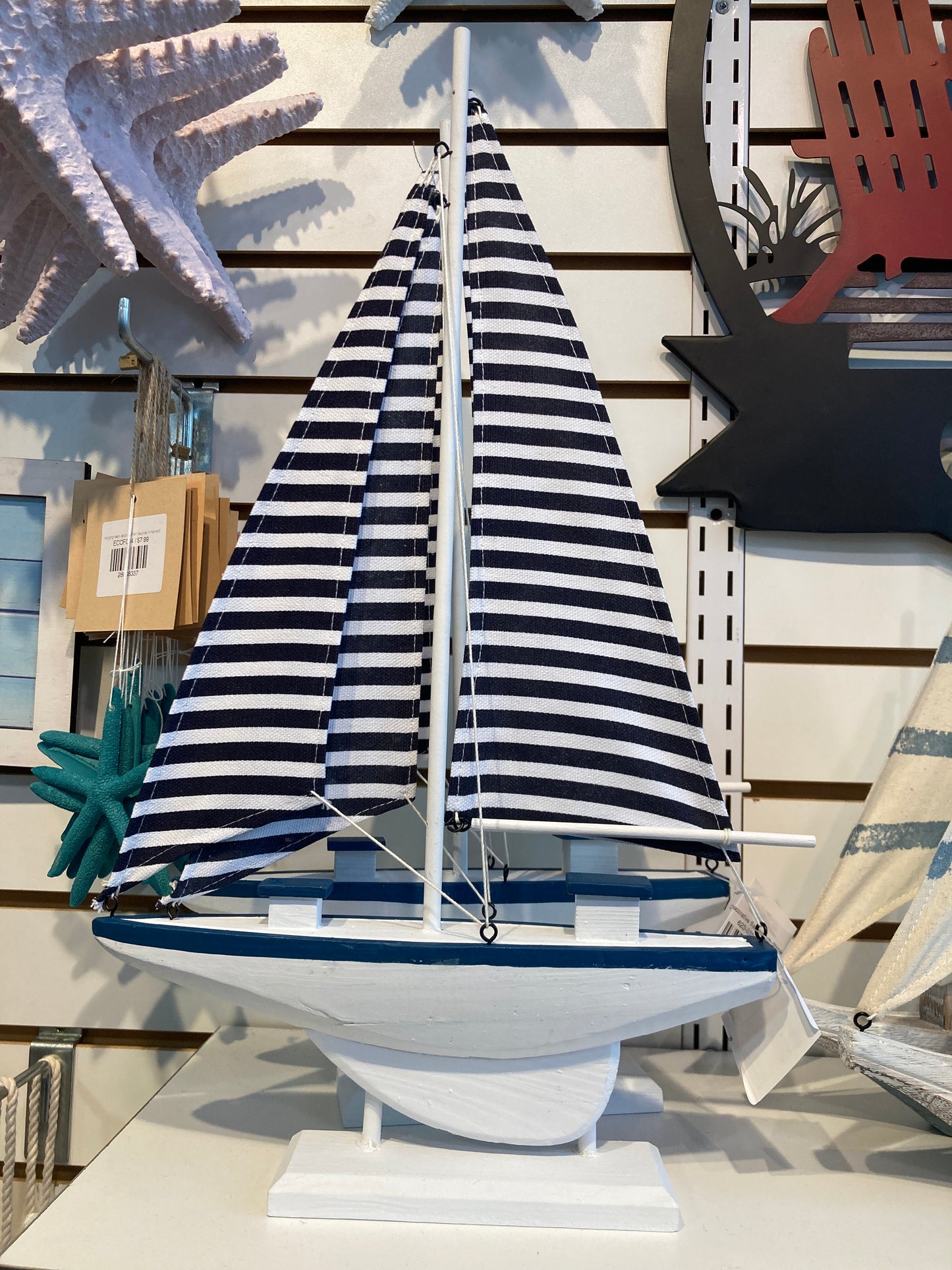 Decorative Sailboat with Stripes
