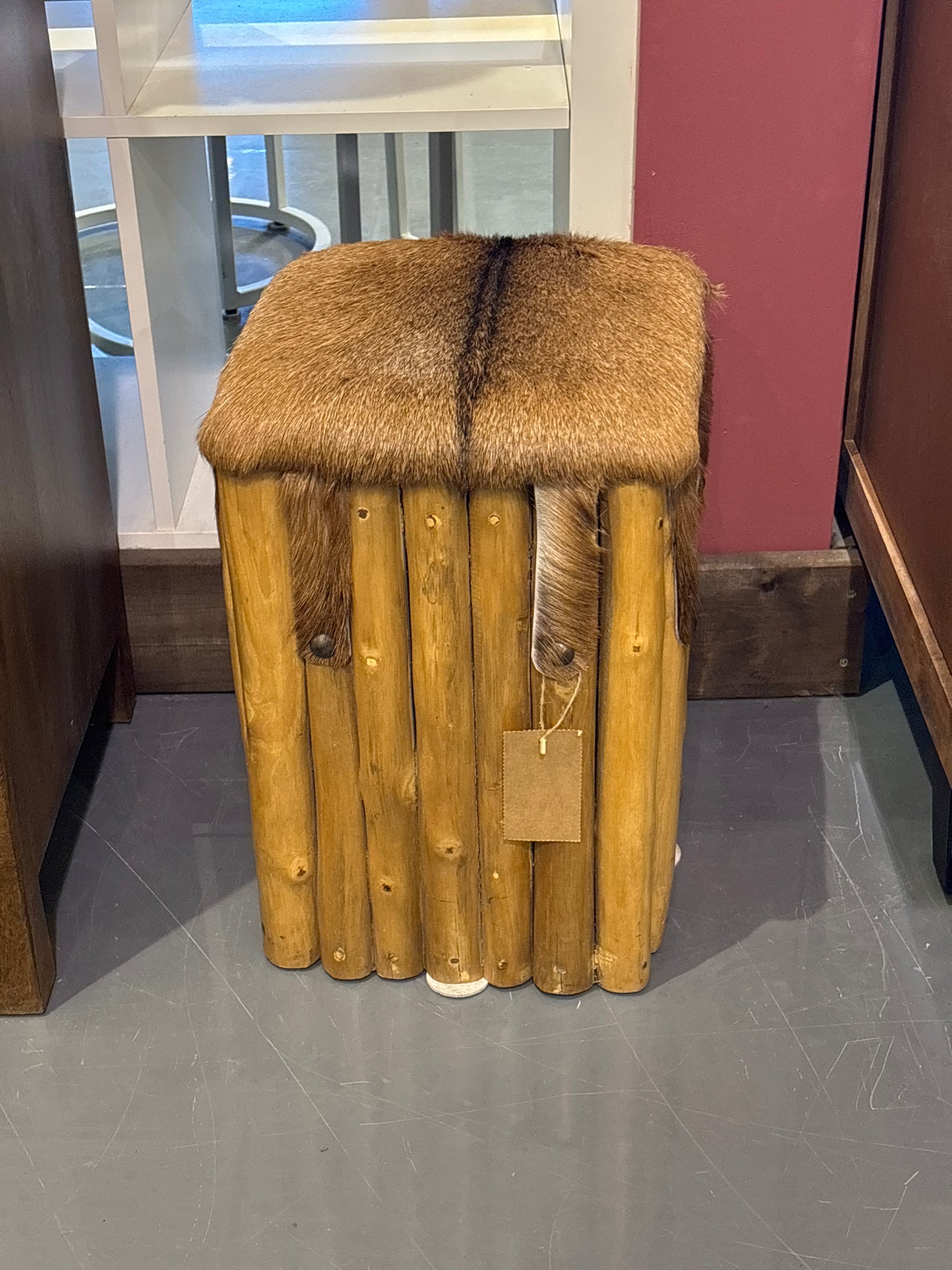 STOOL WITH GOAT HAIR