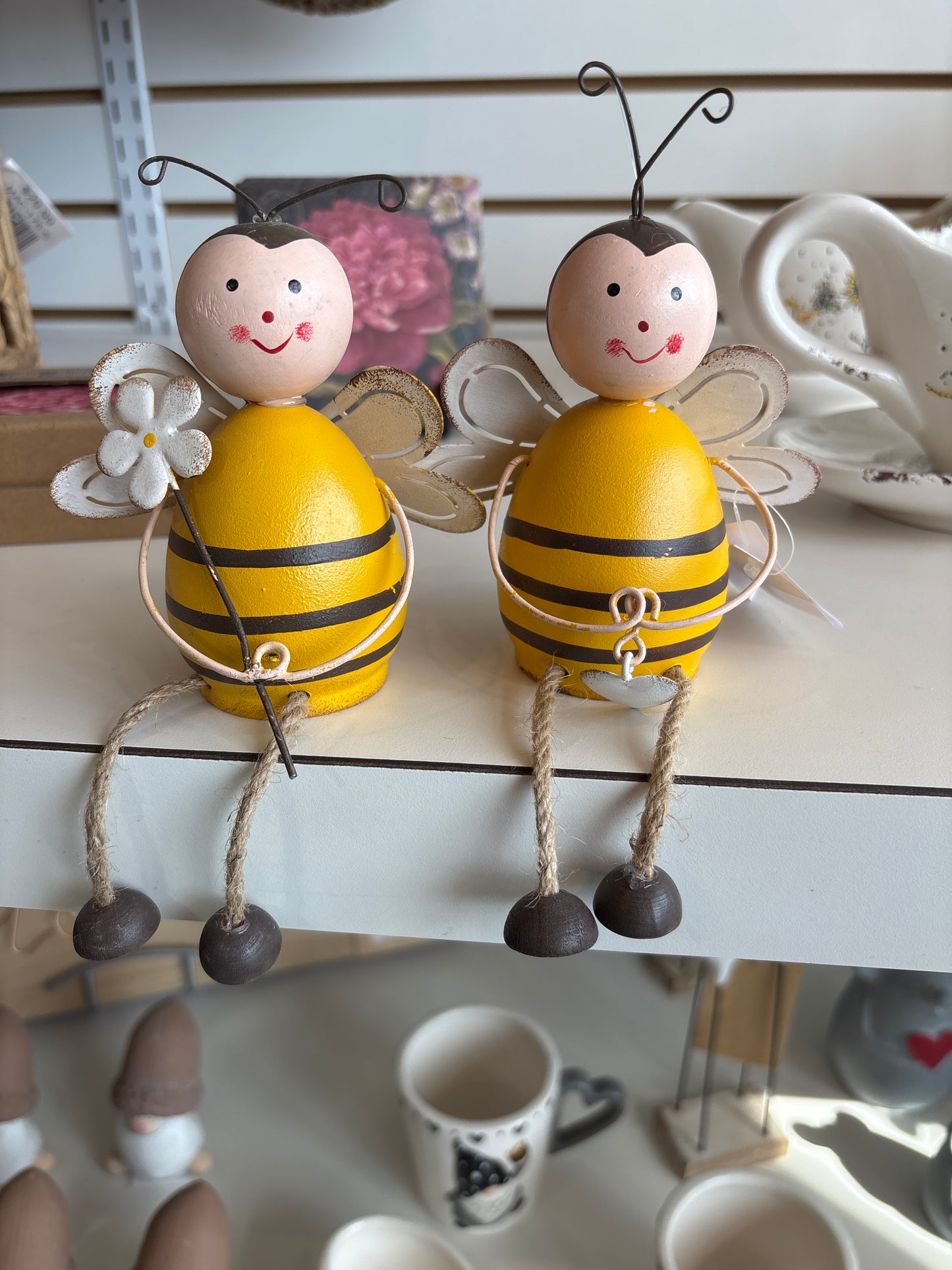 Set of 2 Decorative Metal Bees