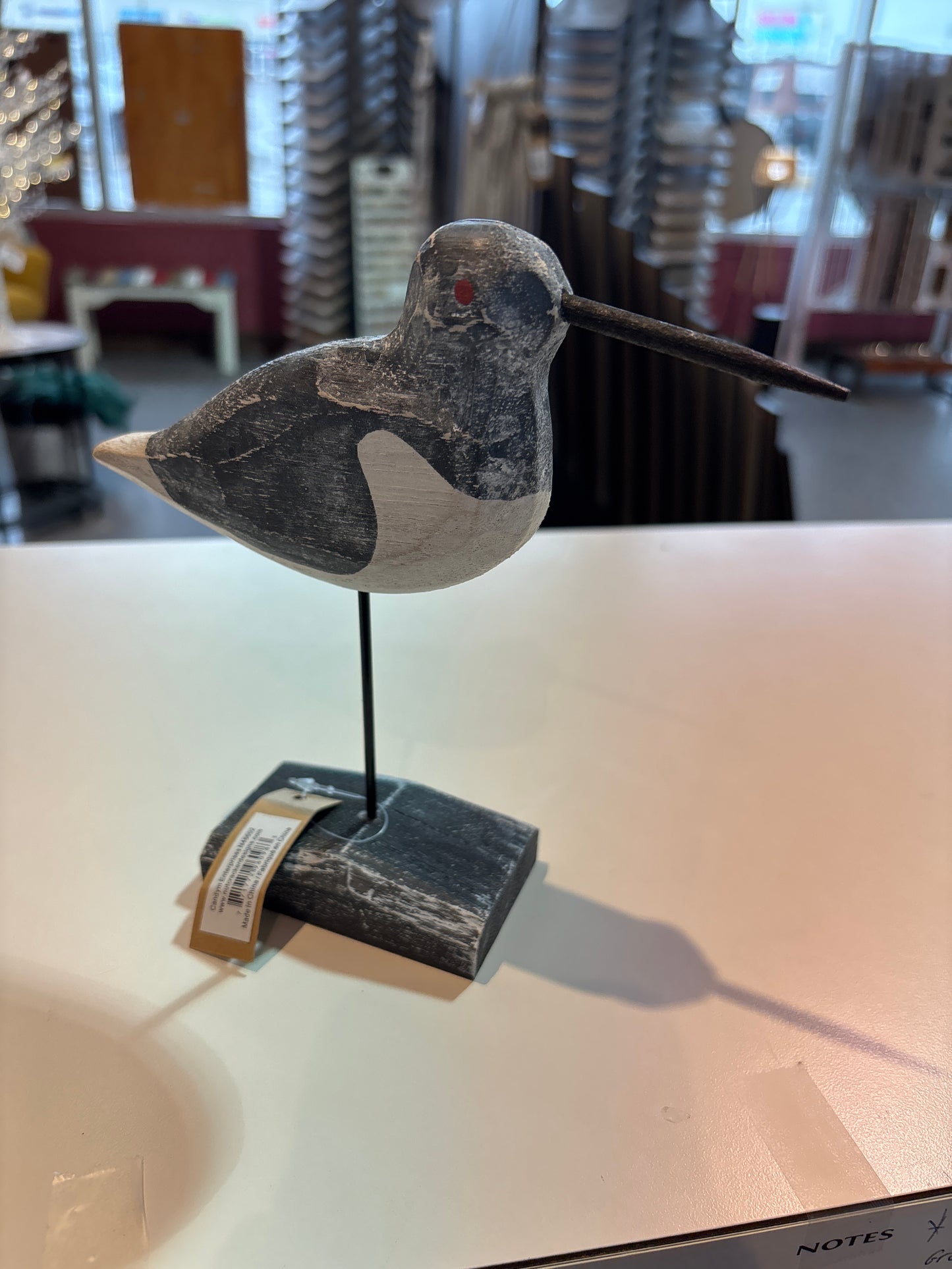 Grey and White Wooden Bird