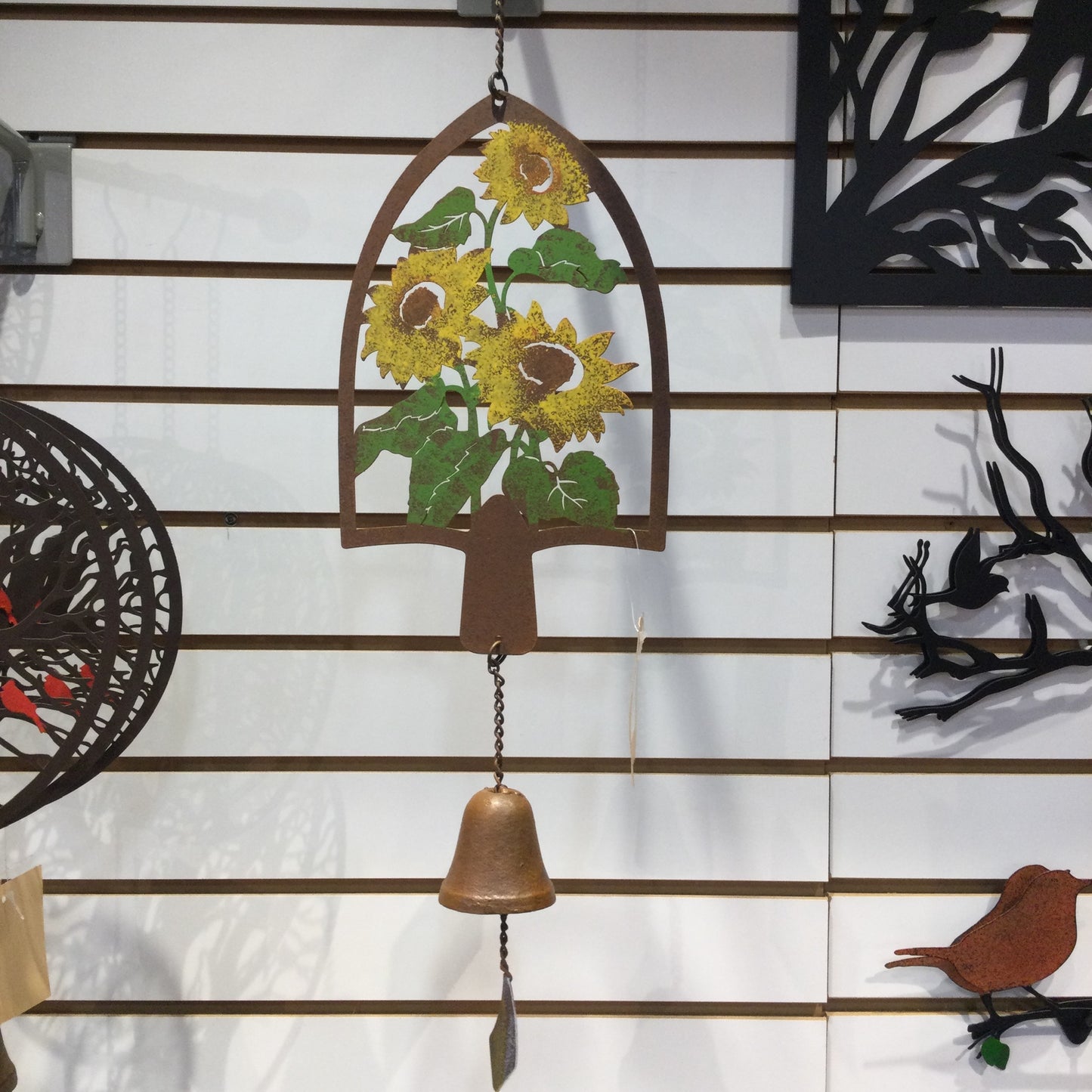 Laser Cut Hanging Bell with Sunflowers