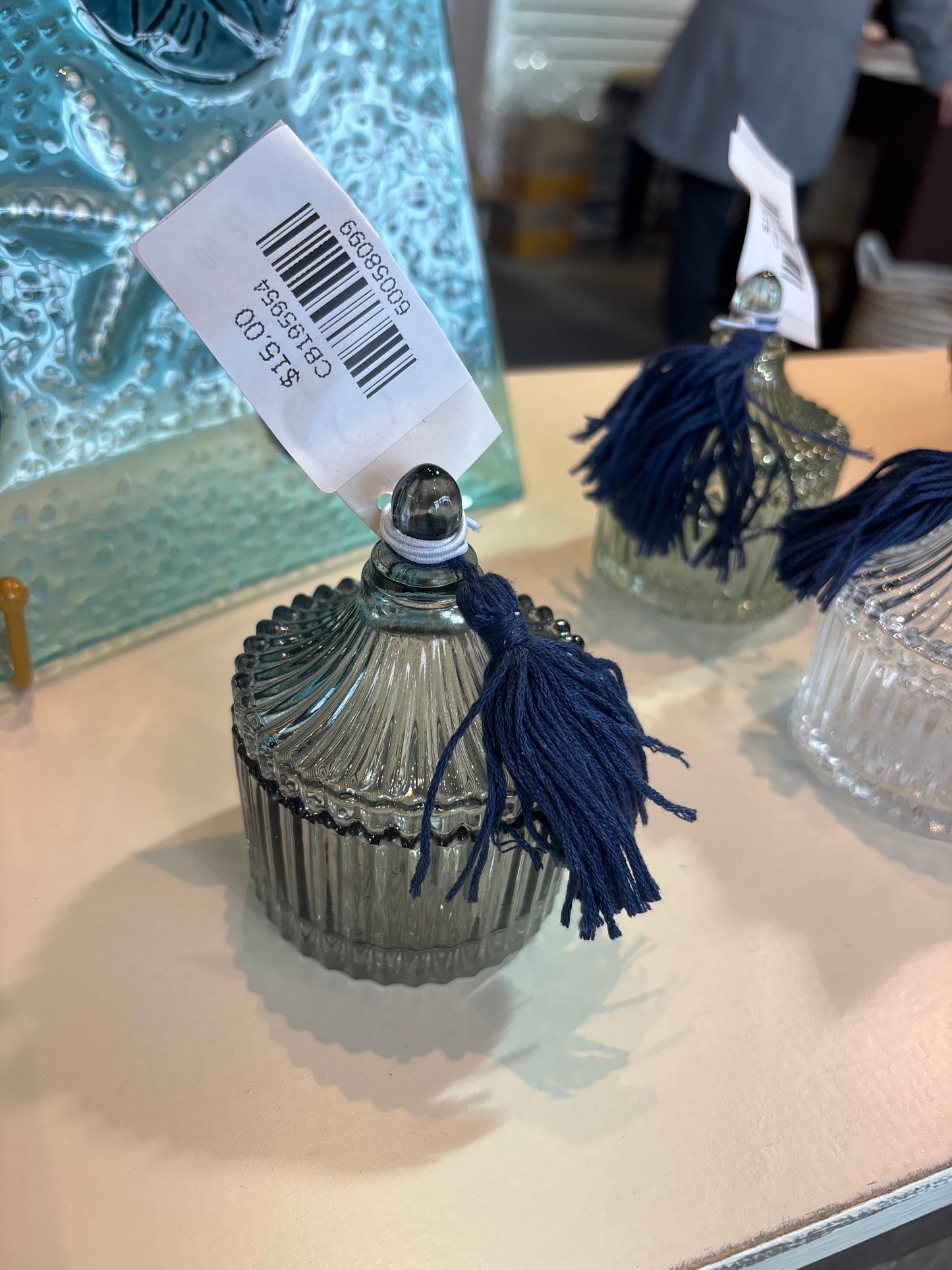 Glass Jar with Tassels