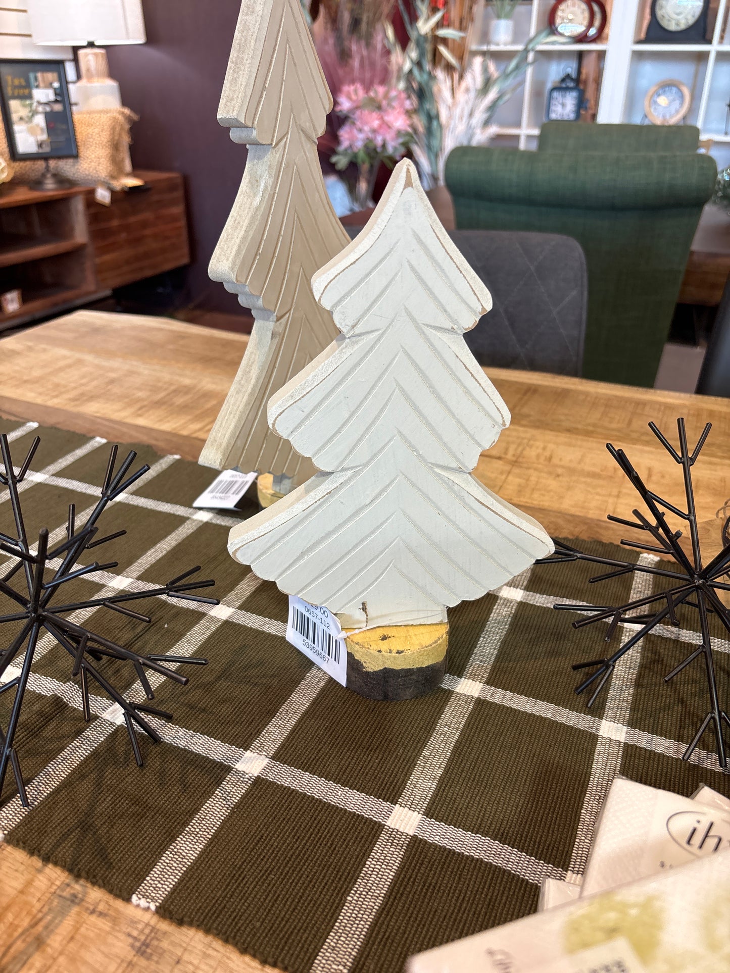 Fir White Carved Tree S