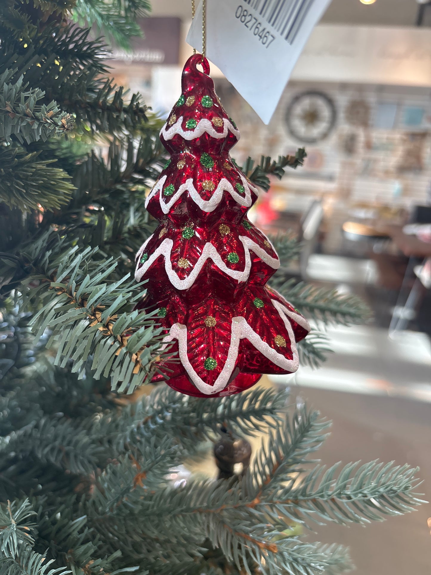 Xmas Tree Ornament W/Glitter