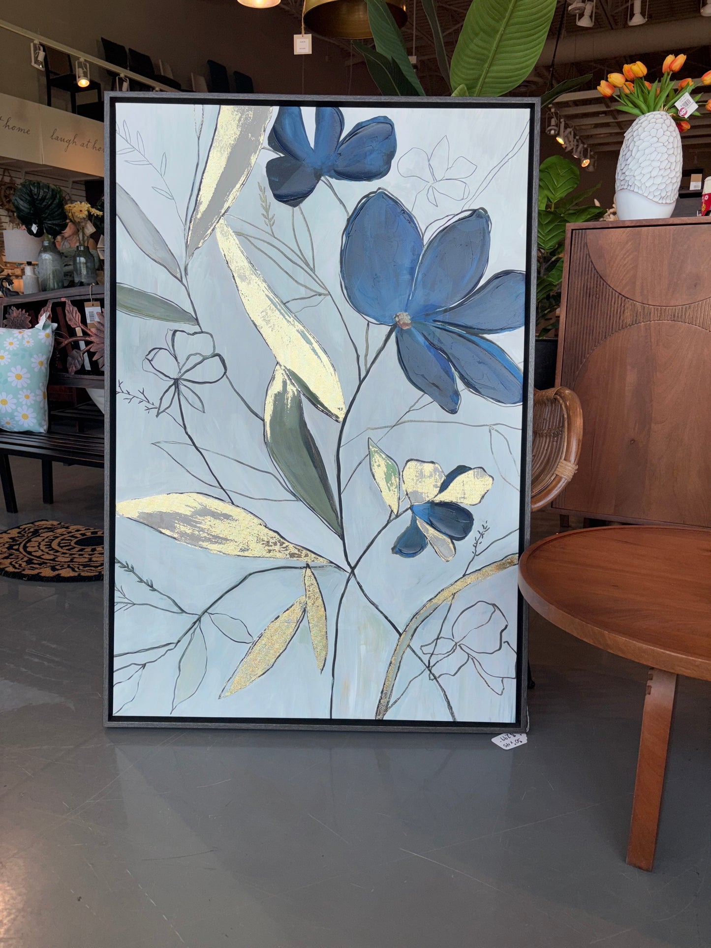 Abstract Blue and Gold Flower