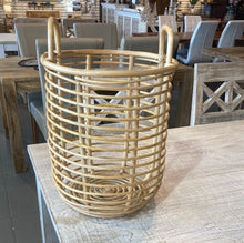 Load image into Gallery viewer, Large Natural Rattan Round Storage Basket

