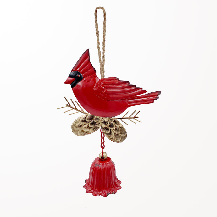 Hanging Red Cardinal and Bell L
