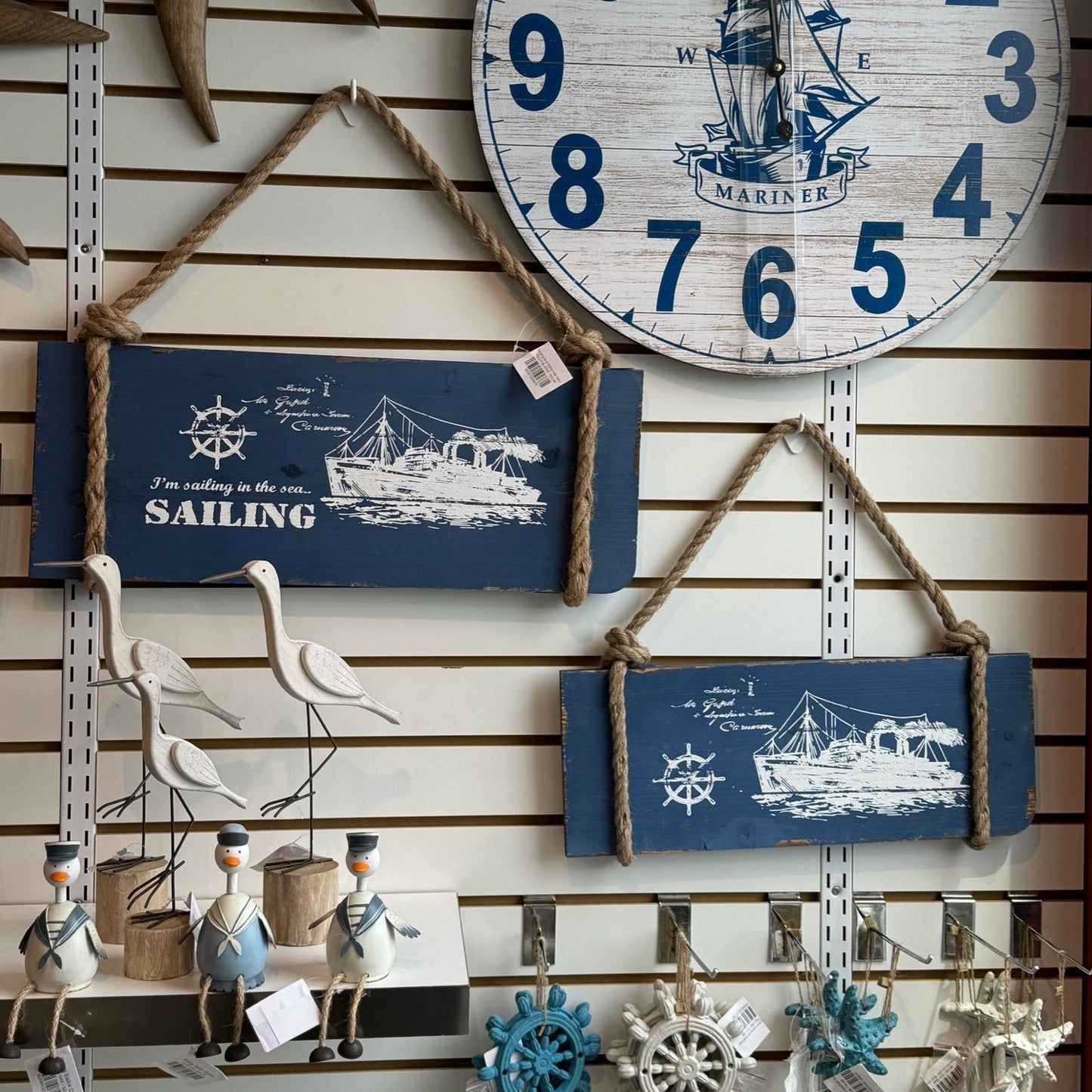 Hanging Blue 'Sailing' Wall Decor