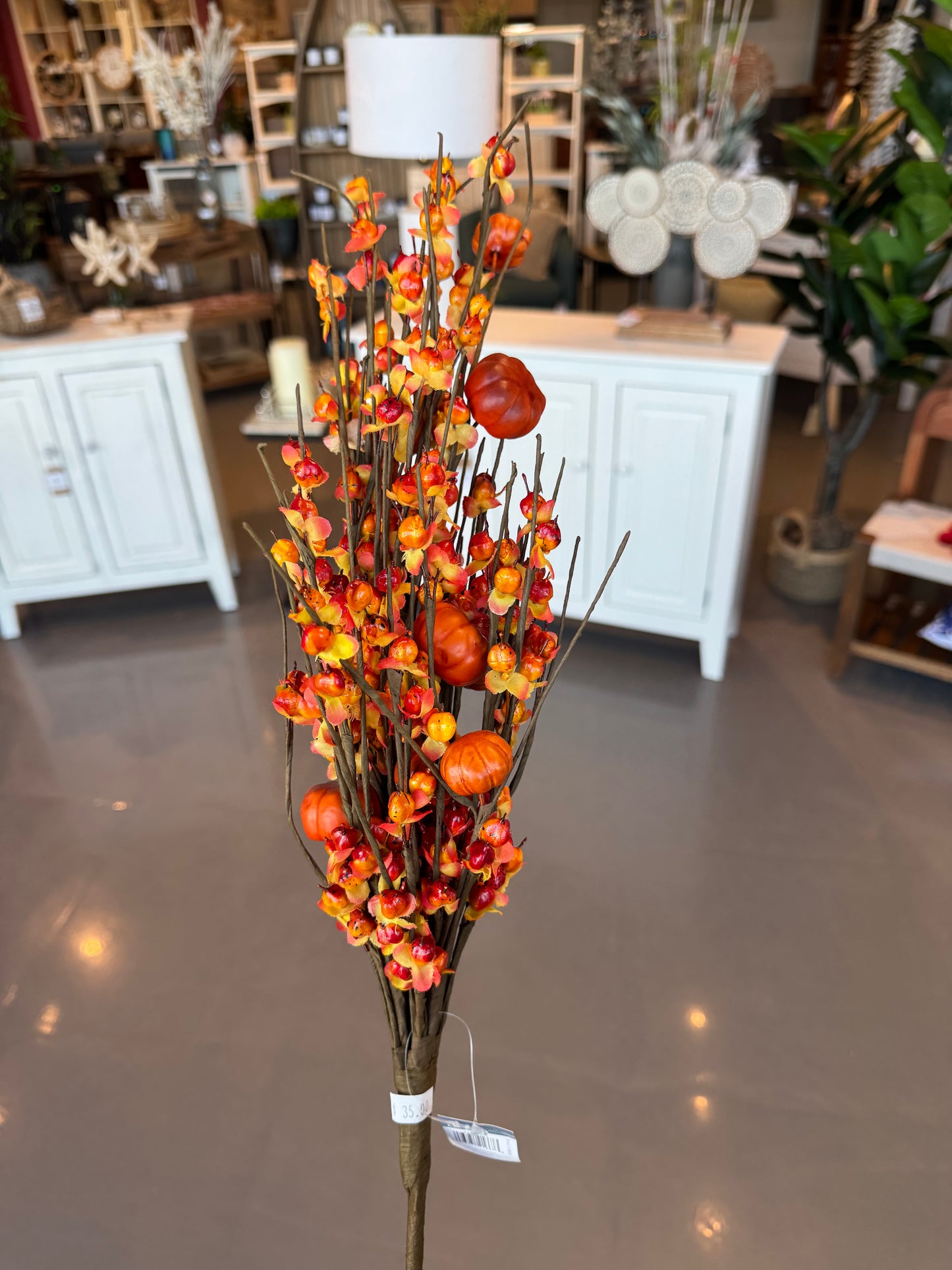 Autumn Pumpkin Berry Branch