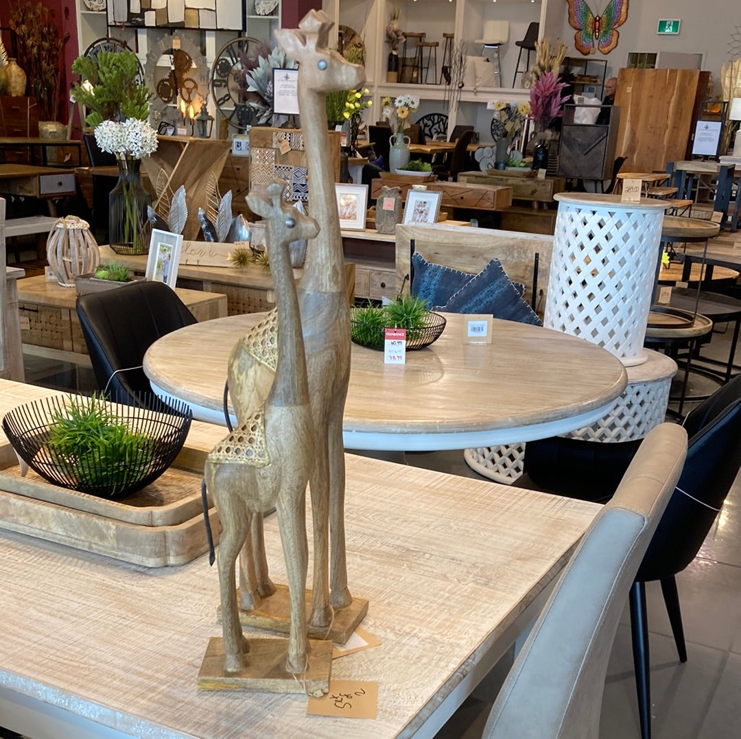 Set of 2 Mango wood Giraffe