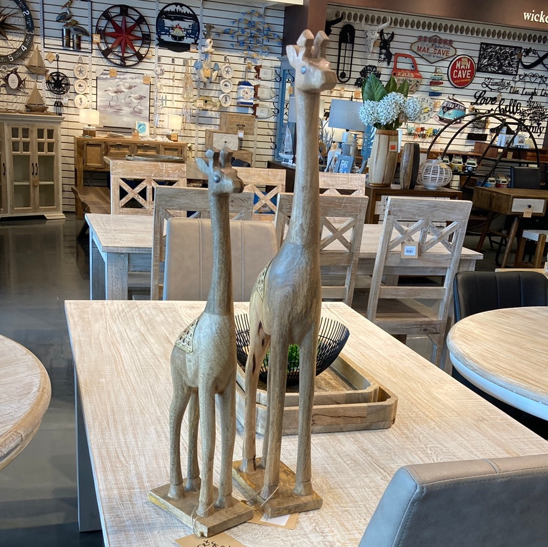 Set of 2 Mango wood Giraffe