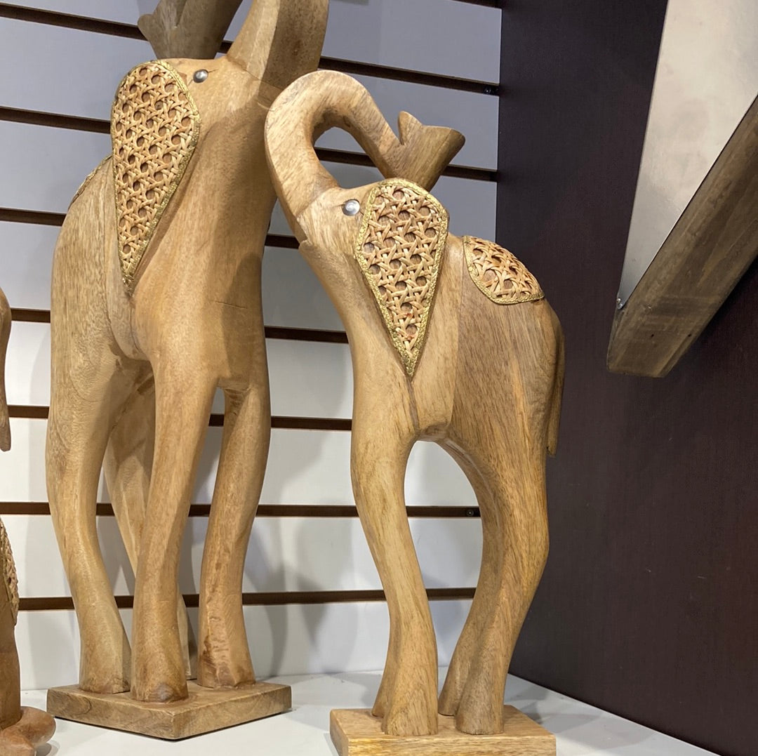 Set of 2 Mango wood Elephants