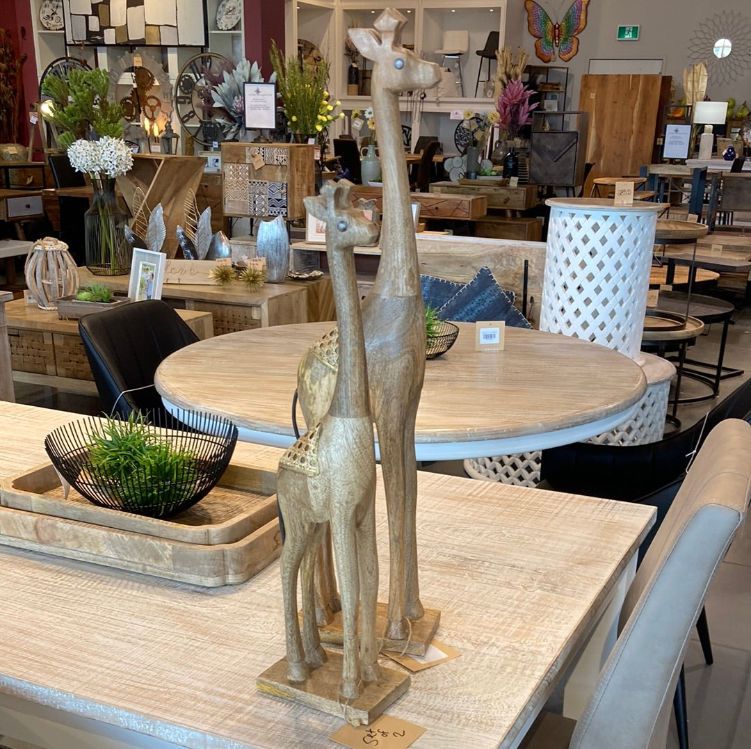 Set of 2 Mango wood Giraffe