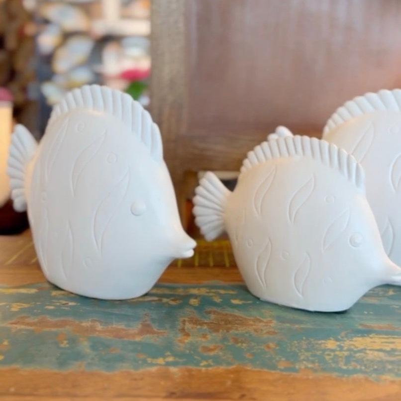 Large White Ceramic Fish