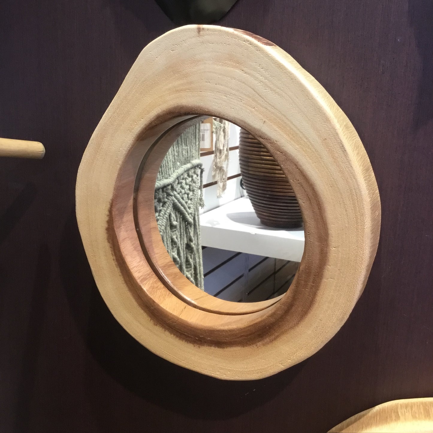 Small toby live edge chamcha wood wall mirror