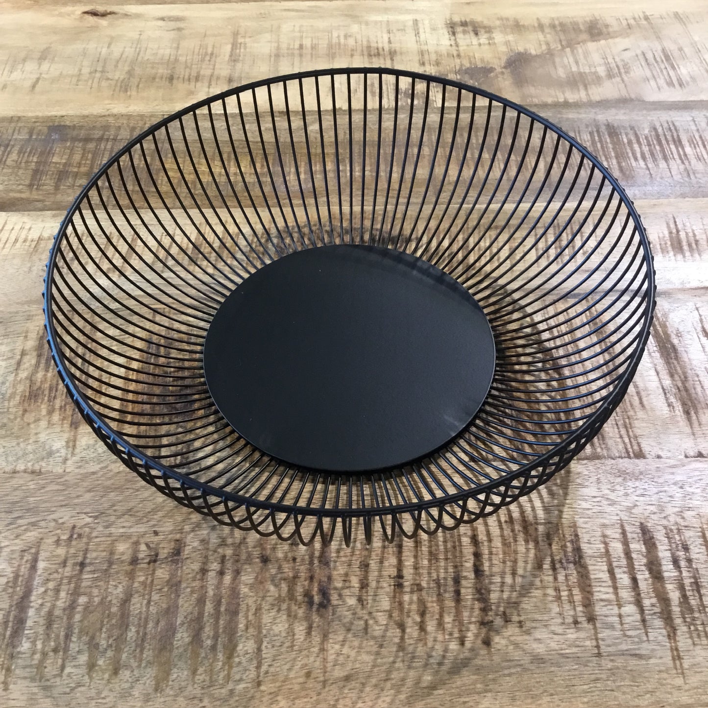 Linear Rib Black Metal Decorative Bowl