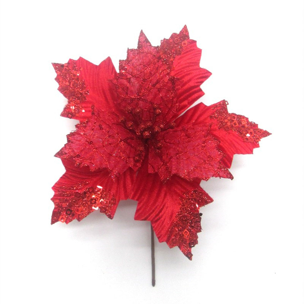 Red & Sparkle Poinsettia Flower
