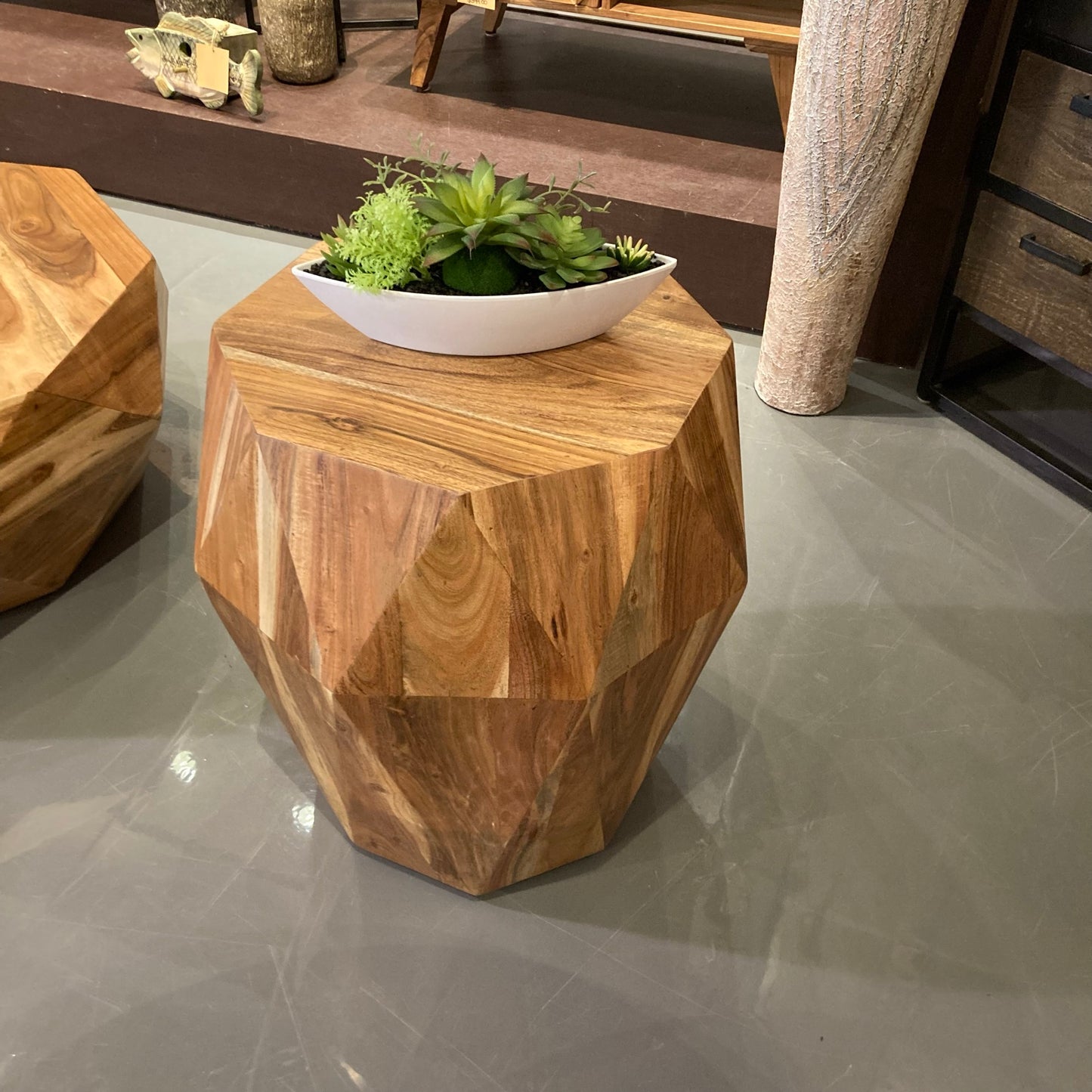 Diamond Acacia End Table