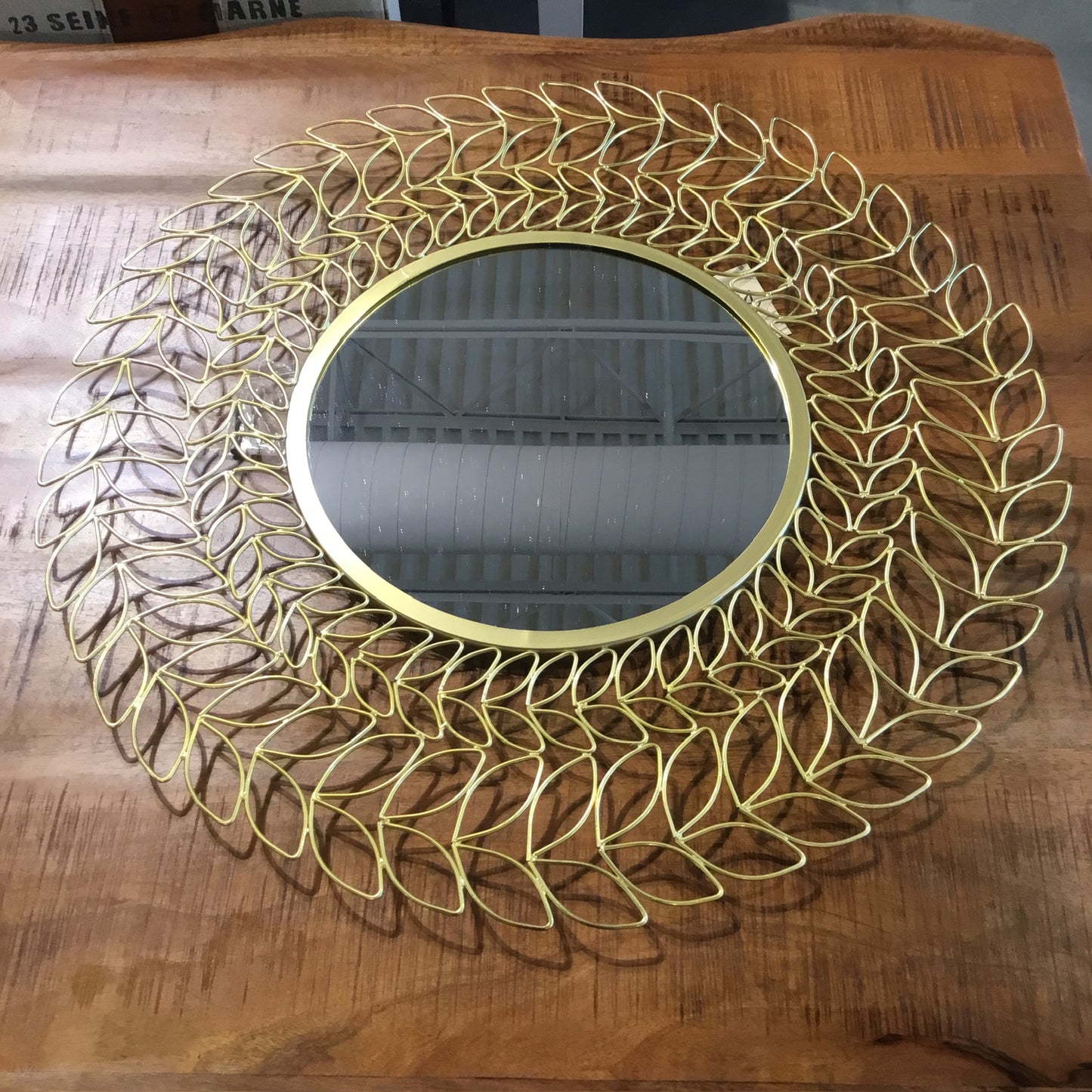Panama brass floral wall mirror