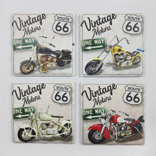 Load image into Gallery viewer, Route 66 Motorcycle Ceramic Coasters (Set of 4)
