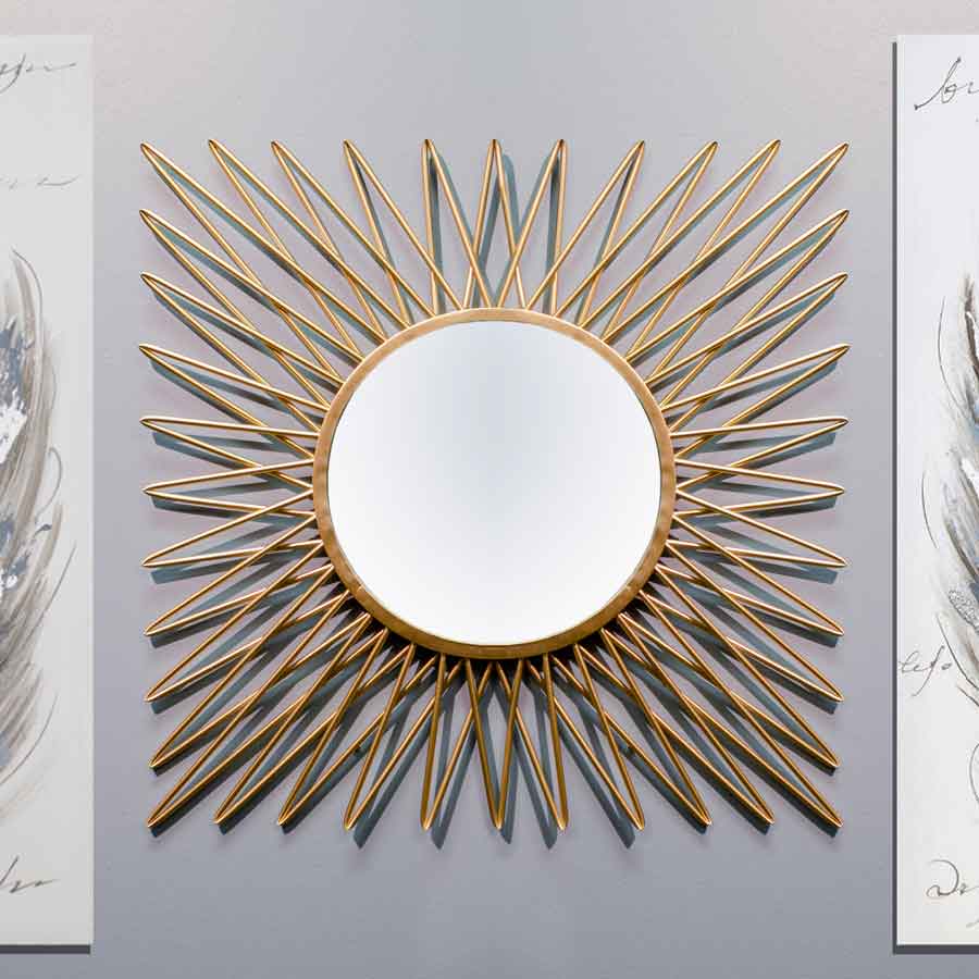 Modern and Contemporary Brass Wall Mirror
