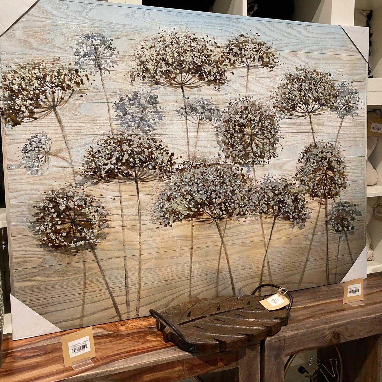 Flowers painting on wood canvas