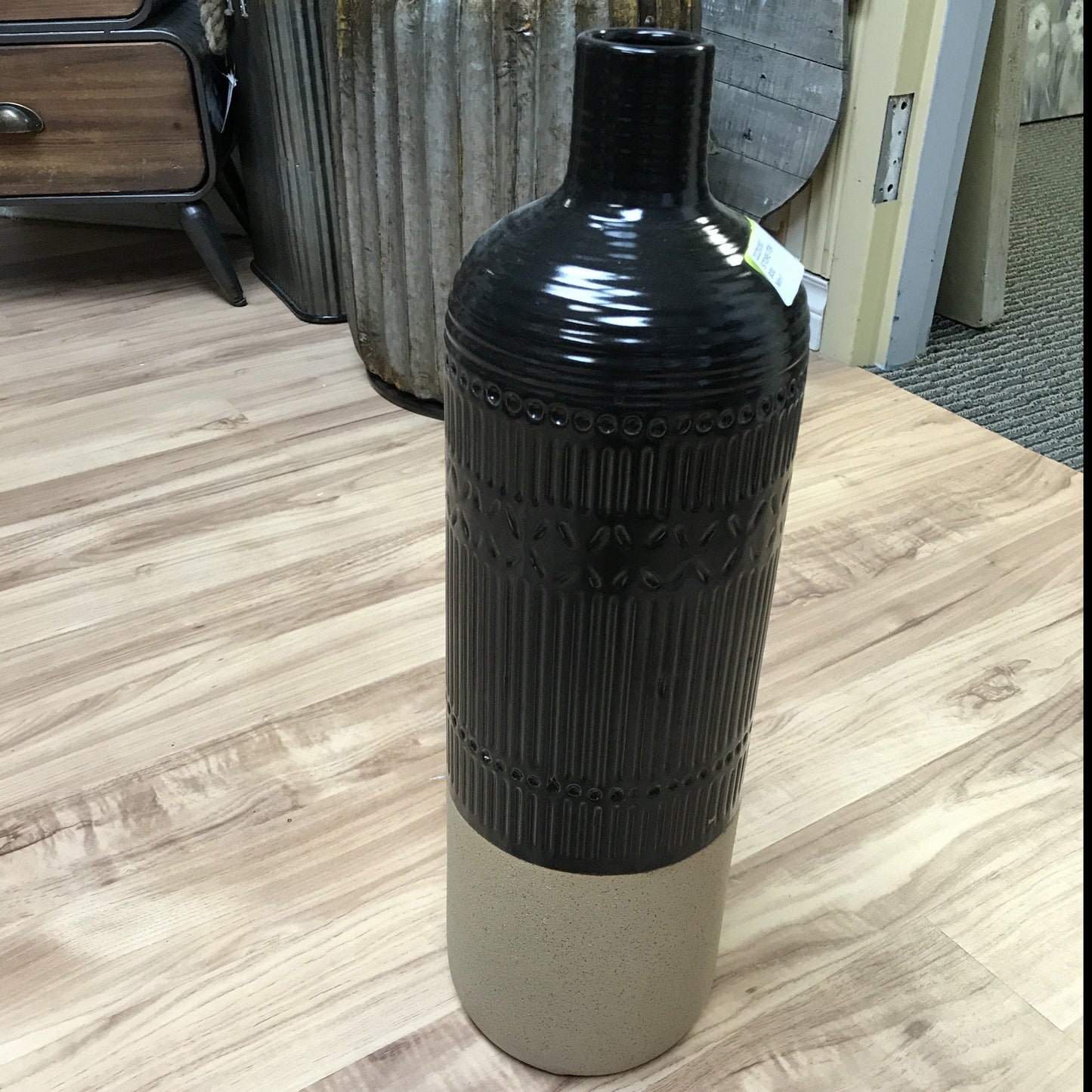 Tall Black Earthy vase
