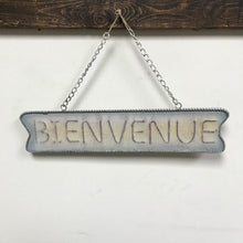 Load image into Gallery viewer, Hanging Metal Bienvenue Sign
