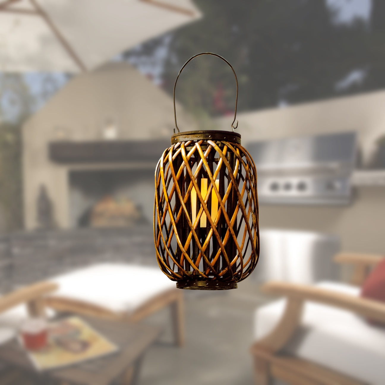 Small Wood & Metal Lantern