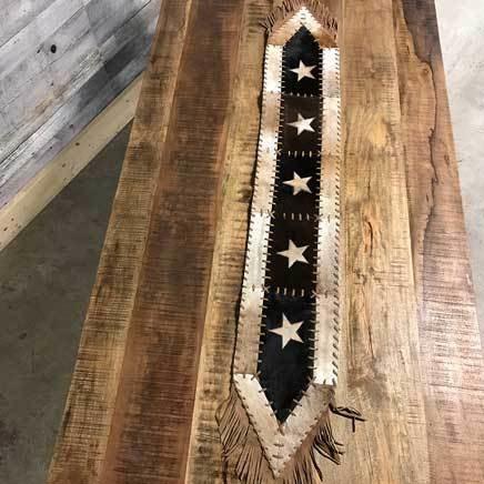 Western Narrow cowhide table runner