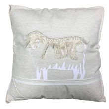 Load image into Gallery viewer, Animal embroidered cotton throw pillow 18 x 18
