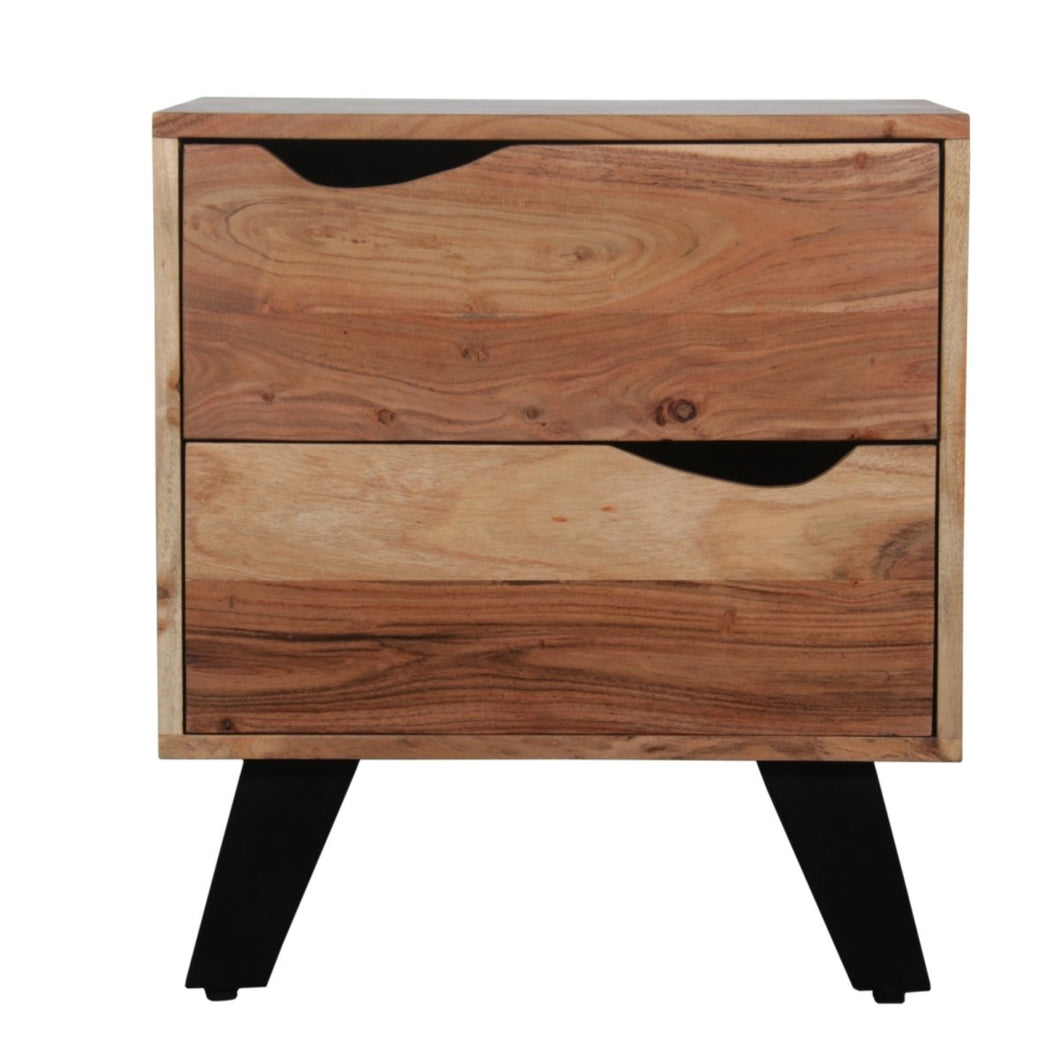 Baha Acacia wood Nightstand - Rustic Furniture Outlet