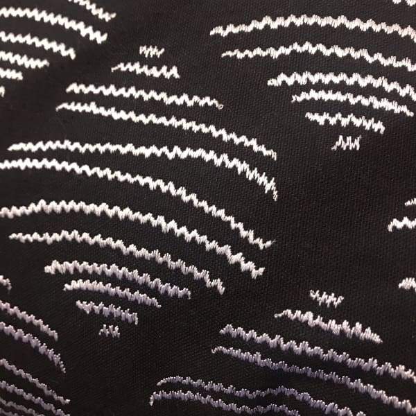 Black silver Embroidered cotton throw pillow 18 x 18