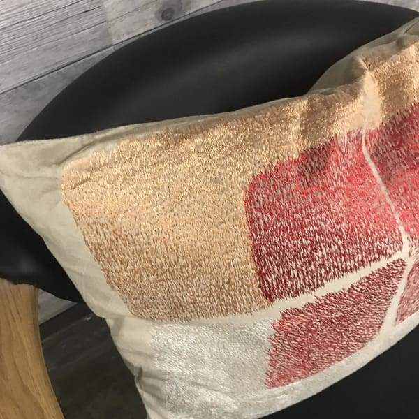 Burnt velvet window embroidered throw pillow 18 x 18