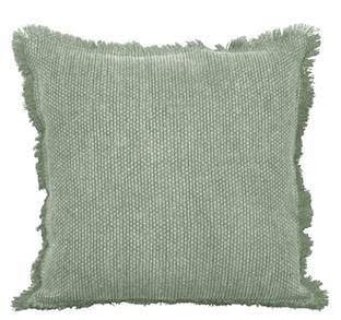 Green stone wash textured cotton pillow 16 x 16